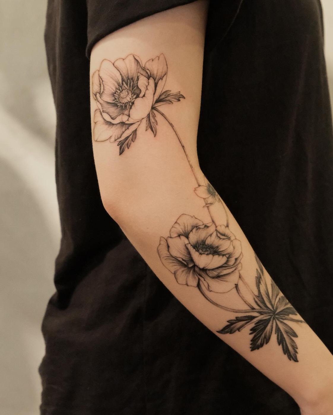 NASH 刺青作品：銀蓮花（Anemone）