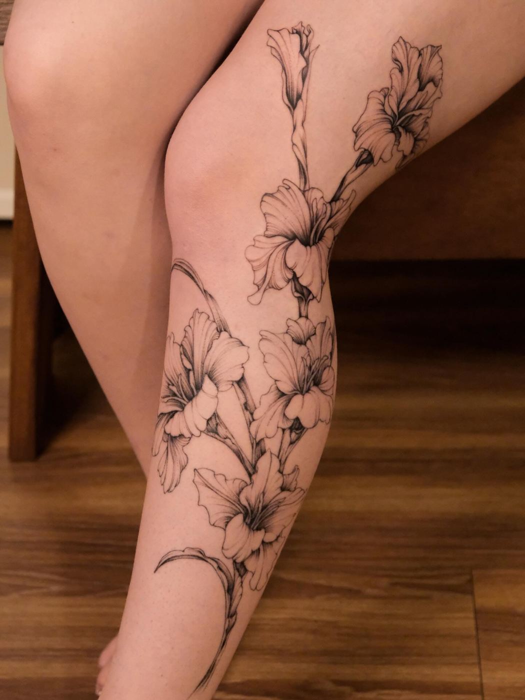 NASH 刺青作品：菖蘭（Gladiolus）