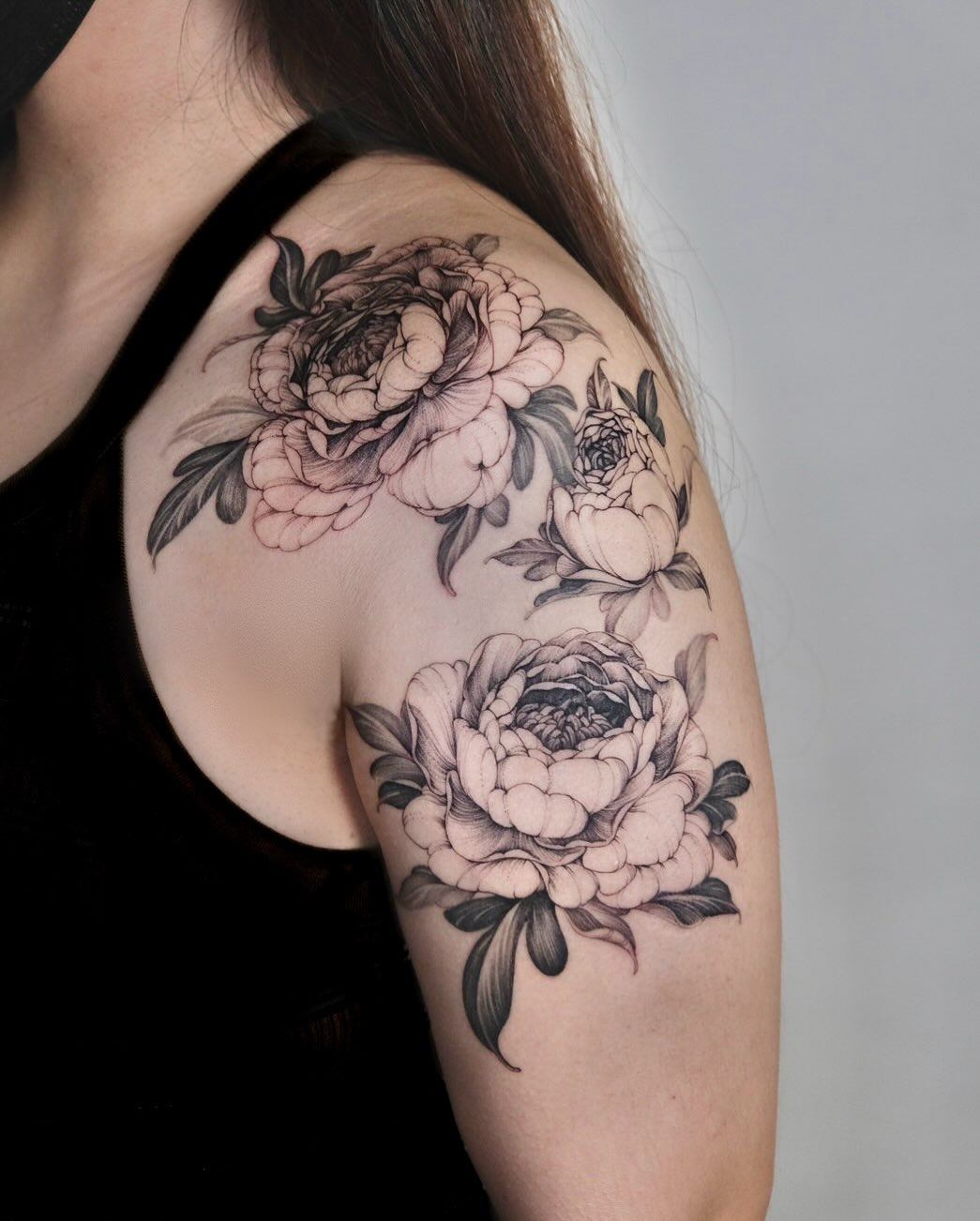 NASH 刺青作品：牡丹（Peonies）