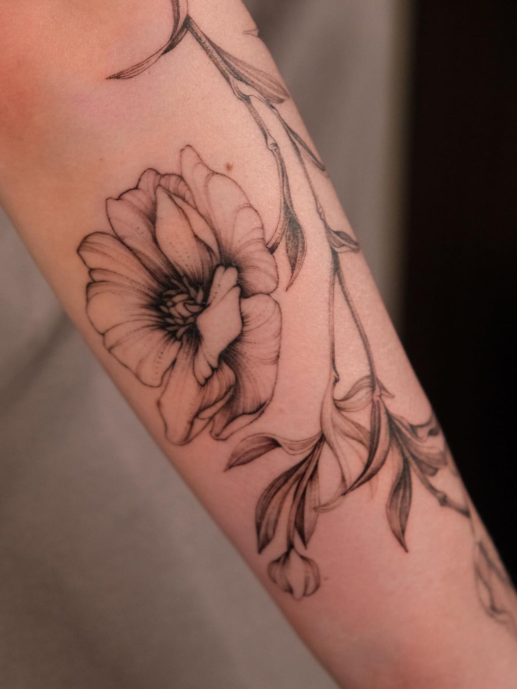 NASH 刺青作品：蝴蝶陸蓮（Ranunculus Butterfly）